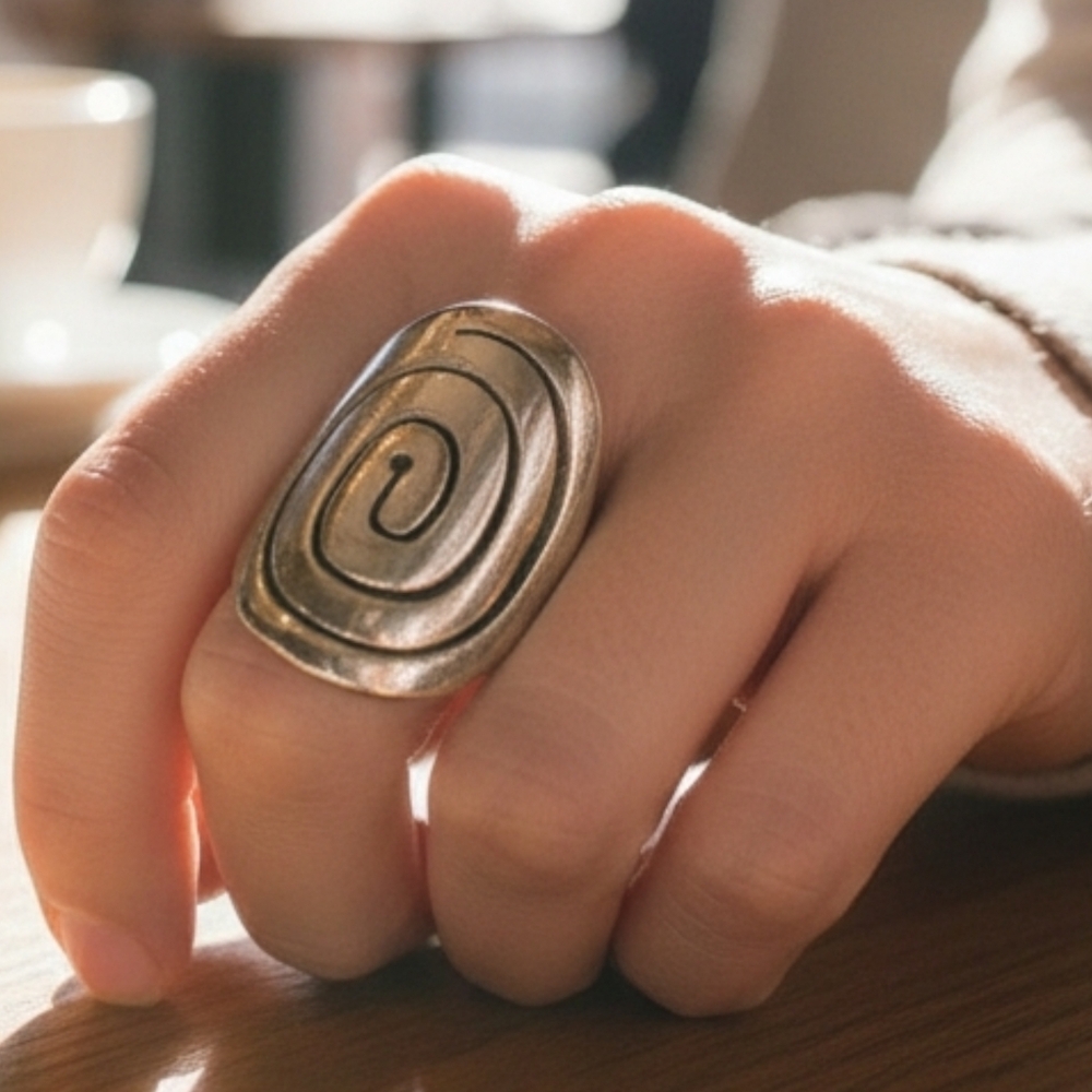 ✨️OOAK! Sterling Silver Spiral Maze Ring Unisex